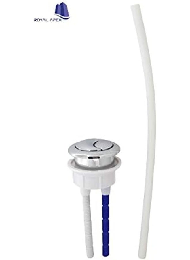 Flowell Dual Flush Valve Set Complete Brass And Pom Toilet Tank Fittings With Gasket, Pvc Tube, And Screw Set