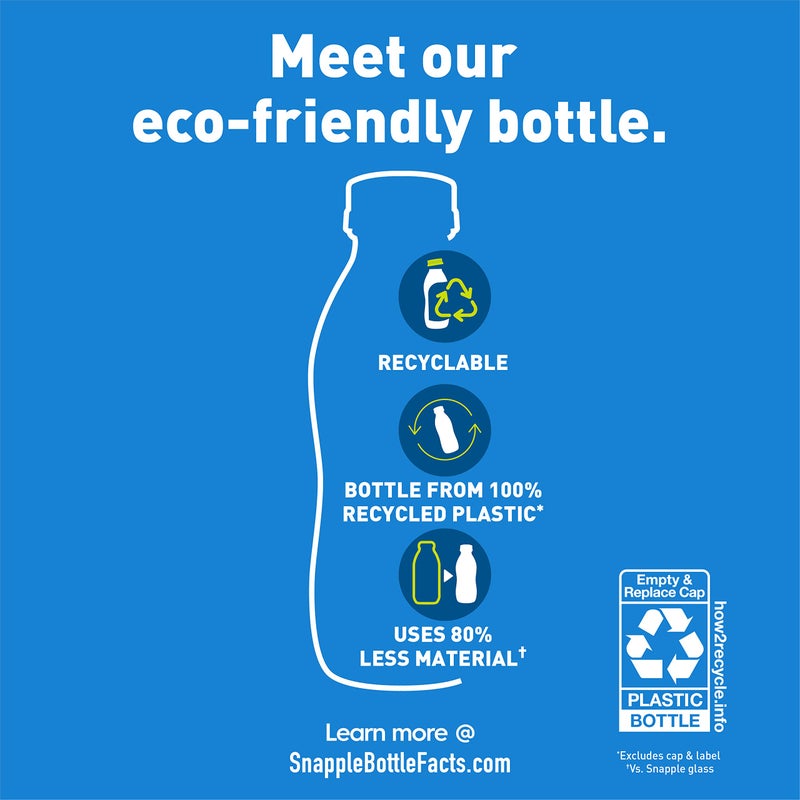 Snapple Zero Sugar Peach Tea, 16 fl oz recycled plastic bottle (Pack of 12) - Image 2