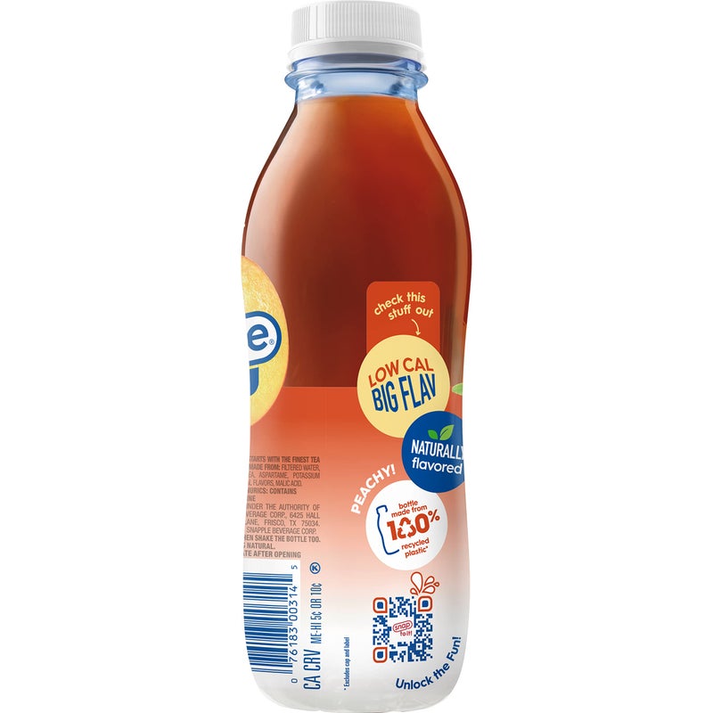 Snapple Zero Sugar Peach Tea, 16 fl oz recycled plastic bottle (Pack of 12) - Image 5