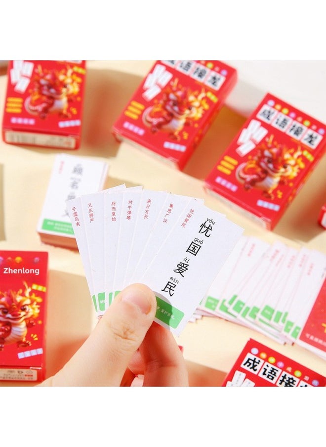 Generic - Idioms Solitaire Card Parent-Child Interactive Toy Gift Children's Board Game Card Game Student Knowledge Card-Color:Idiom Solitaire - Image 1