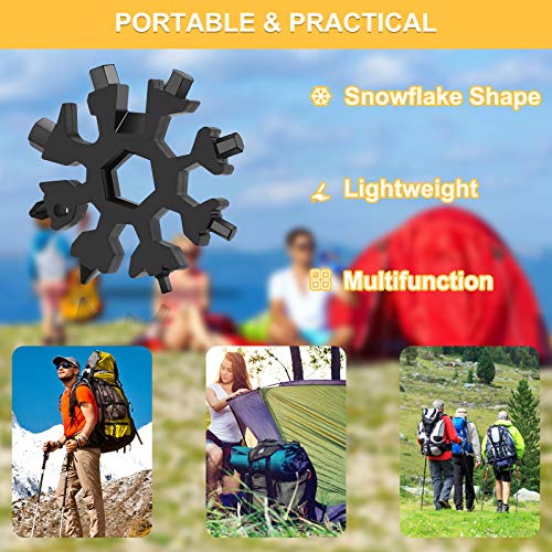 Rtudan 6 Packs Snowflake Multi Tool,18 in 1 Snowflake Multitool,Snowflake Wrench/Bottle Opener/Screwdriver Kit, Stainless Steel Portable Star Tool for Christmas Great Gifts - Image 4