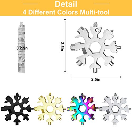Rtudan 6 Packs Snowflake Multi Tool,18 in 1 Snowflake Multitool,Snowflake Wrench/Bottle Opener/Screwdriver Kit, Stainless Steel Portable Star Tool for Christmas Great Gifts - Image 2