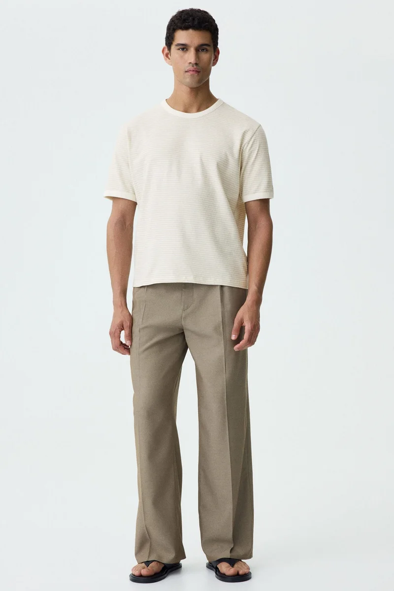 H&M  Relaxed Fit Linen-blend T-shirt for Men | Best Price UAE