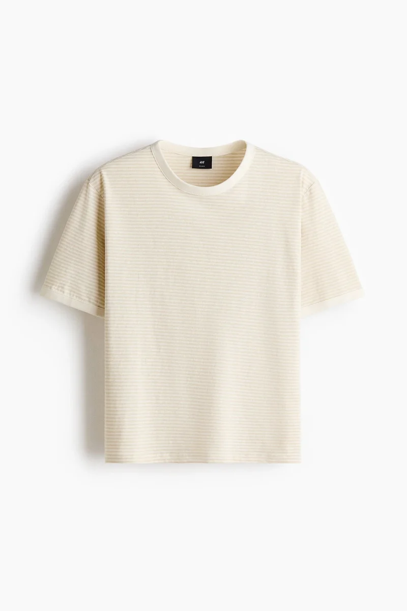 H&M  Relaxed Fit Linen-blend T-shirt for Men | Best Price UAE