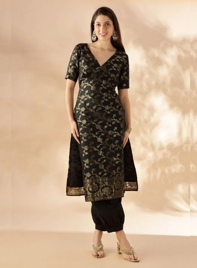 Abhishti Cotton zari baswada Kurta Set with Back Cut-out and tie-up