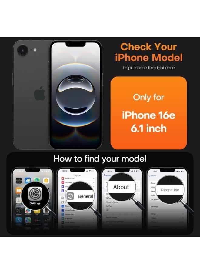 جاجيك iPhone 16e Case Cover  Compatible with MagSafe Elegant Anti-Scratch  with Camera Lens Protection Magnetic Cover for iPhone 16e 6.1-inch - Image 2