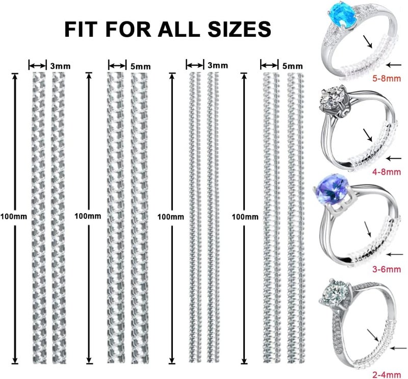 Coopache Invisible Ring Size Adjuster for Loose Rings – Ring Guard, Ring Sizer, 4 Sizes Fit Almost Any Ring. [12pcs] - Image 2
