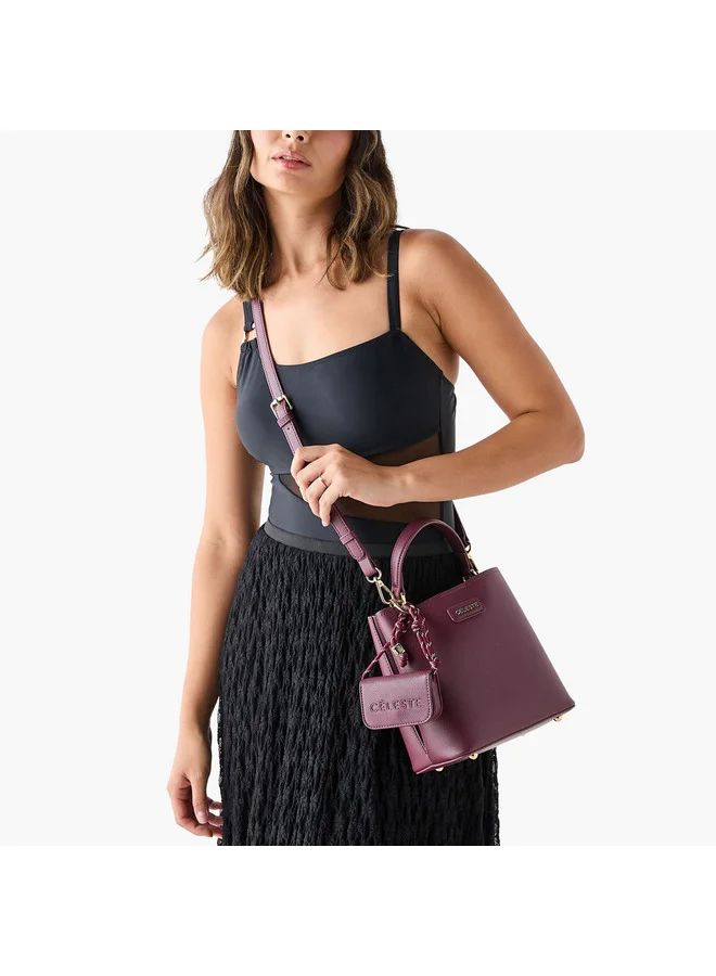 سيليست Women Textured Crossbody Bag with Pouch and Detachable Strap