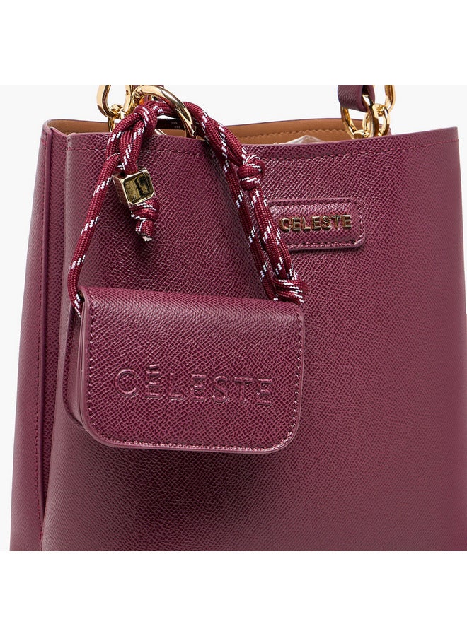 Celeste Women Textured Crossbody Bag with Pouch and Detachable Strap  - Image 5