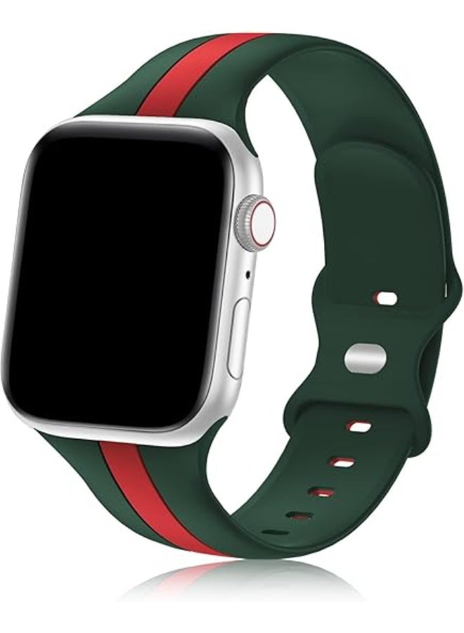 Designer Sport Band Compatible with Apple Watch iWatch Bands 38mm 40mm 41mm 42mm 44mm 45mm 49mm Men Women, Soft Silicone Strap Wristbands for Apple Watch Series 11/10/9/8/7/6/5/4/3/2/1/se/Ultra - Image 1