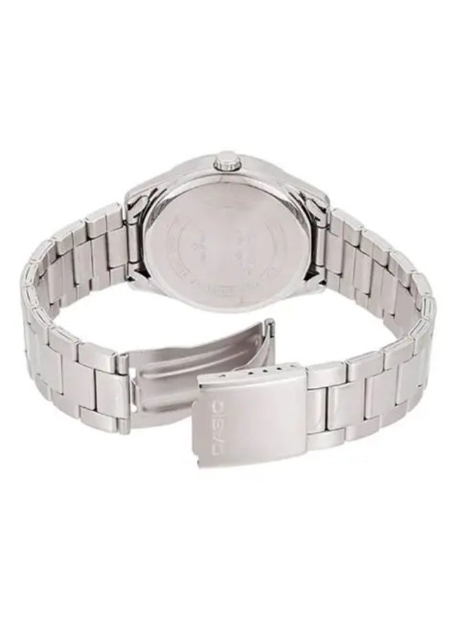 كاسيو ساعة كاسيو سيليستيا كلاسيك للرجال بحركة كوارتز، عرض تناظري وسوار من الفولاذ المقاوم للصدأ - MTP-1302DA-2A2VDF، فضية - Image 2