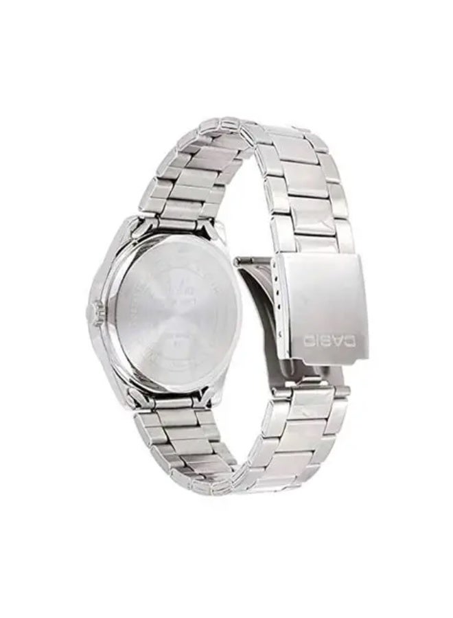 كاسيو ساعة كاسيو سيليستيا كلاسيك للرجال بحركة كوارتز، عرض تناظري وسوار من الفولاذ المقاوم للصدأ - MTP-1302DA-2A2VDF، فضية - Image 3