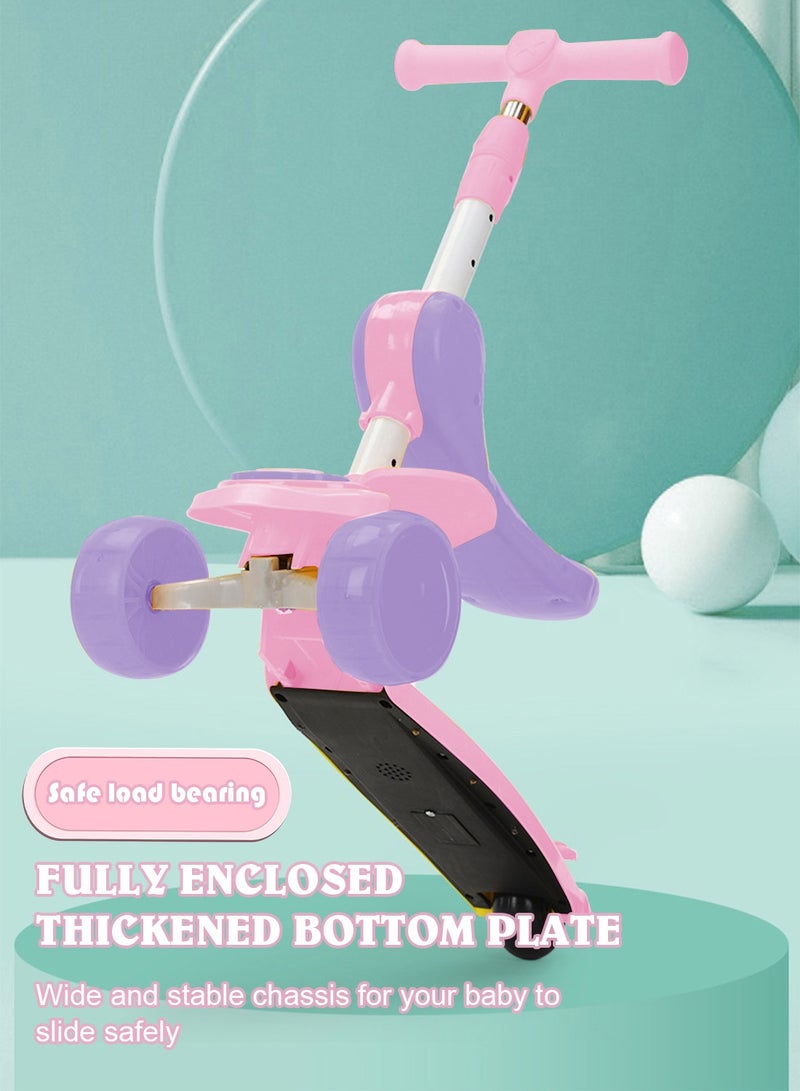 Sharpdo 3 in 1 Kids Kick Scooter, with Flashing Wheel and Adjustable Height, Foldable Scooter Outdoor Activities, for 2-12 Year Boys and Girls - Image 2