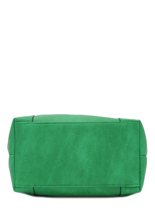 ALYSSA Hobo Shoulder Bag with Big Snap Hook Hardware, Kelly Green, One size - Image 5