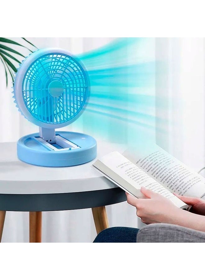 Portable USB Rechargeable Desk Fan with LED Light for Men & Women - 3 Speed Settings - Quiet & Lightweight - Image 5