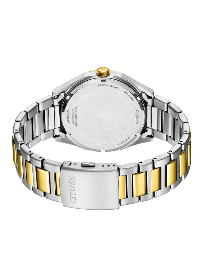 CITIZEN Men's Stainless Steel with Two-Tone Gold Plating Strap Eco-Drive Standard Watch BM7604-80E - 41 mm
