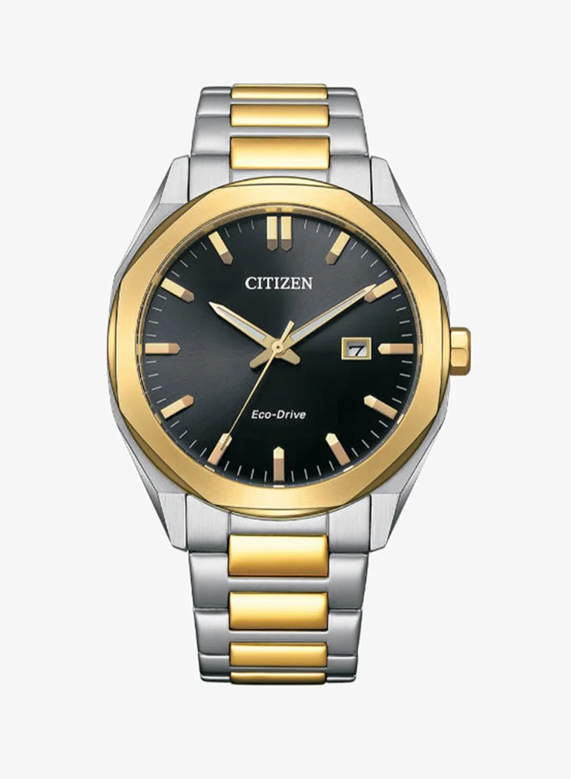CITIZEN Men's Stainless Steel with Two-Tone Gold Plating Strap Eco-Drive Standard Watch BM7604-80E - 41 mm