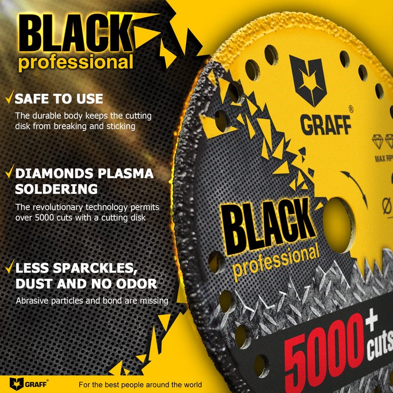 GRAFF 3 Inch Diamond Cutting Wheel for Metal 3/8 Arbor Cut Off Wheel for INOX Steel and Rebar - Image 4