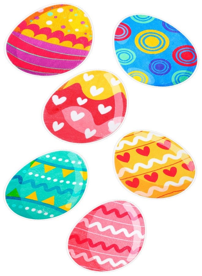 Haull 6 Pcs Colorful Easter Egg Area Rug 15x19inch Cute Happy Easter Eggs Rugs Floor Mat, Non-Slip Backing Rug Carpet for Bedroom Living Room Study Playing Carpet - Image 1