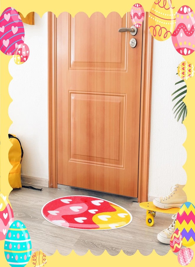 Haull 6 Pcs Colorful Easter Egg Area Rug 15x19inch Cute Happy Easter Eggs Rugs Floor Mat, Non-Slip Backing Rug Carpet for Bedroom Living Room Study Playing Carpet - Image 4