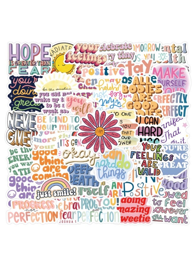 NIBEMINENT 55 Pcs Cartoon Positivity Deco Kit Waterproof Stickers, High Definition Printing Bright Colors, Suitable for Laptop Skateboard Luggage Water Bottle Guitar DIY - Image 2