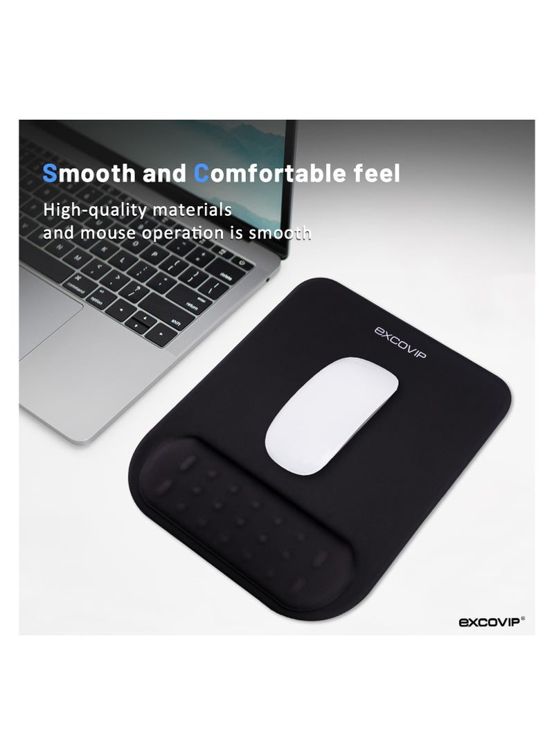 excovip Gel Mouse Pad Wrist Rest Memory-Foam Ergonomic Mousepad,Soft And Comfortable Mouse Pads For Gaming, Computer, Laptop, MacBook, Home u0026 Office,Black 9391 - Image 2
