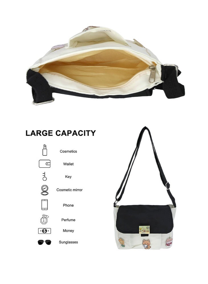 حقيبة كتف لطيفة للفتيات، حقيبة كروس وحقيبة جانبية وحقيبة حمل مع شارة سحرية للطلاب، حقيبة يد من القماش وحقيبة ساعي وحقائب صغيرة وحقيبة سياحية وحقيبة هاتف للمراهقين والشباب - Image 4