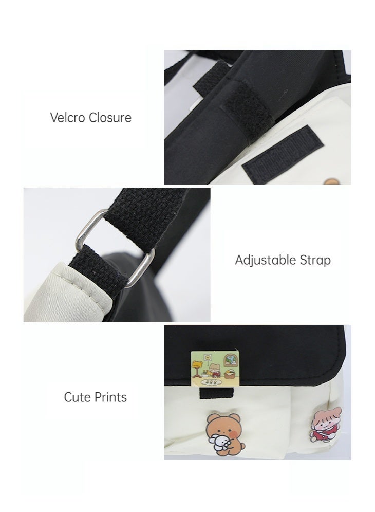 حقيبة كتف لطيفة للفتيات، حقيبة كروس وحقيبة جانبية وحقيبة حمل مع شارة سحرية للطلاب، حقيبة يد من القماش وحقيبة ساعي وحقائب صغيرة وحقيبة سياحية وحقيبة هاتف للمراهقين والشباب - Image 3