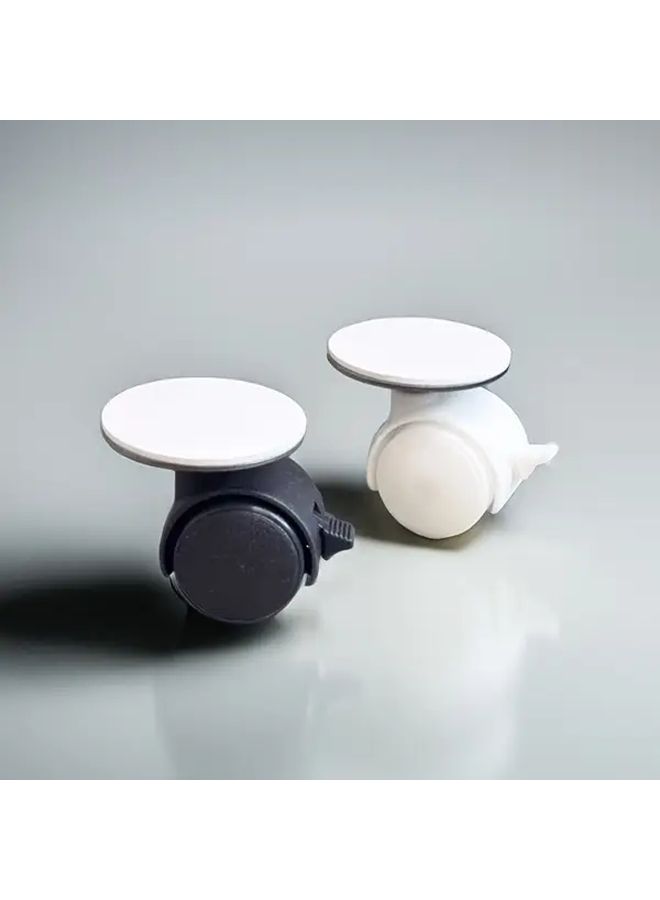 6 Black Self Adhesive Mini Swivel Casters 360 Rotation Easy Install for Furniture Boxes - Image 1