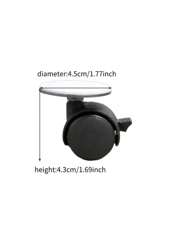 6 Black Self Adhesive Mini Swivel Casters 360 Rotation Easy Install for Furniture Boxes - Image 2