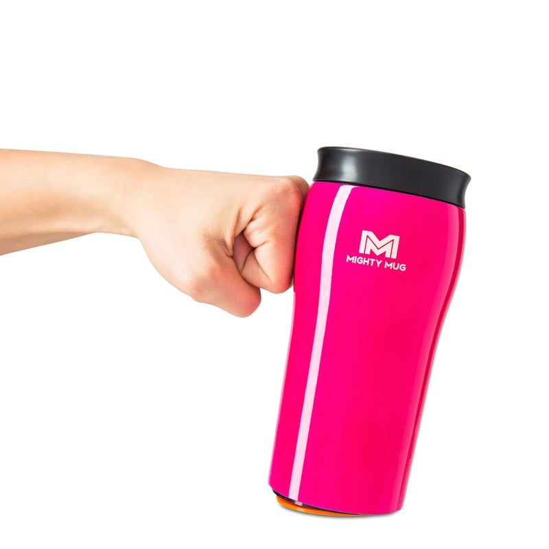 Mighty Mug  The Untippable Mug  Grips When Hit Lifts for Sips  Insulated Stainless Steel Tumbler  Cupholder Friendly  Gifts for Women Men All  Leakproof  4 Hour Hot  24 Cold  12oz  Lipstick