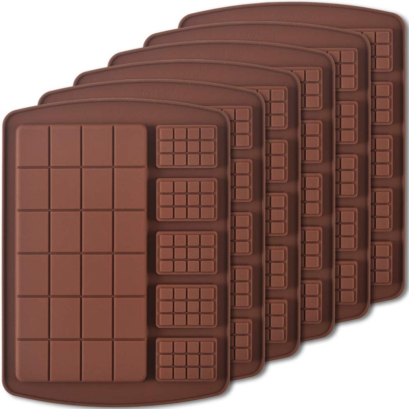 Newk Silicone Break Apart Chocolate Molds Candy and Energy Bar Silicone Molds Pack of 6
