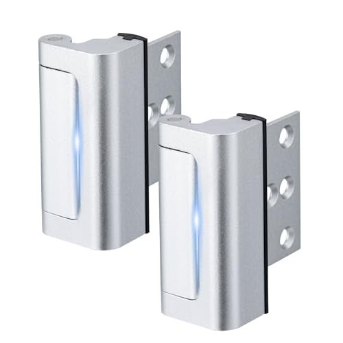Husfunov 2 Pack Home Security Door Lock,Childproof Door Reinforcement Lock,with 3" Stop Withstand 800 lbs,for Inward Swing Doors,Night Kids Safety Metal Flip Lock Deadbolt Latch (Silver) - Image 1