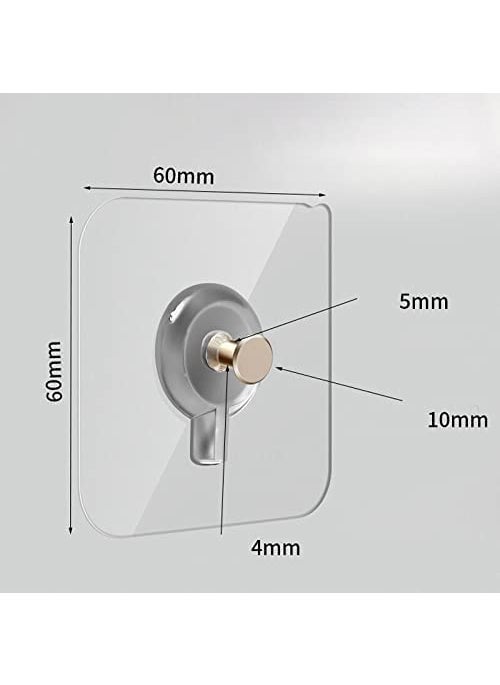 RUDVED RUDVED Photo Frame Hooks for Wall Without Drilling Self Adhesive Hooks for Wall Heavy Duty Strong Nail Free for Hanging Photo Frame Wall Clock Kitchen Accessories Items Pack of 10  - Image 5