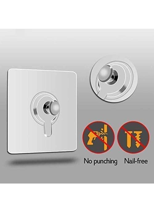 RUDVED RUDVED Photo Frame Hooks for Wall Without Drilling Self Adhesive Hooks for Wall Heavy Duty Strong Nail Free for Hanging Photo Frame Wall Clock Kitchen Accessories Items Pack of 10  - Image 4