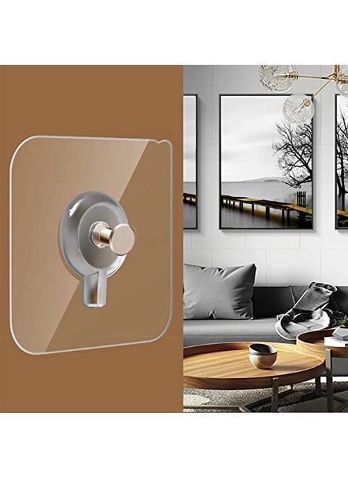 RUDVED RUDVED Photo Frame Hooks for Wall Without Drilling Self Adhesive Hooks for Wall Heavy Duty Strong Nail Free for Hanging Photo Frame Wall Clock Kitchen Accessories Items Pack of 10  - Image 2