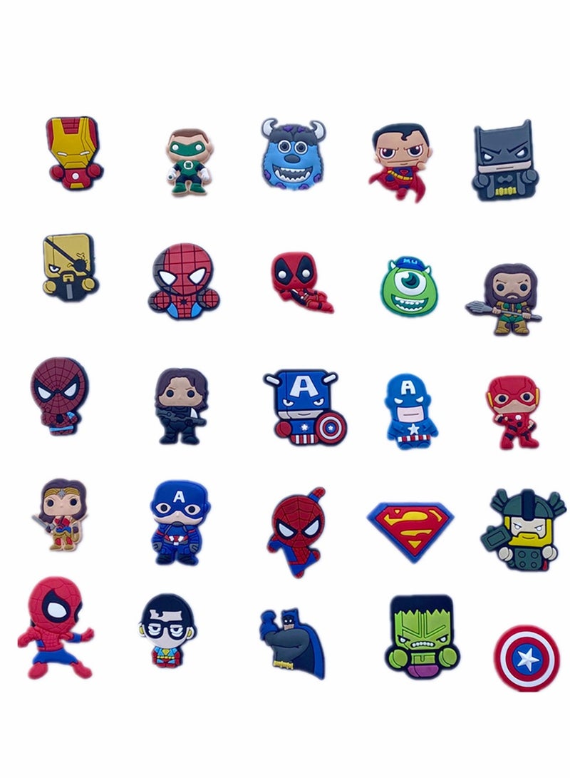 SYOSI Shoe Decoration Charms 25 Pcs Super Hero Shoe Charm for Crocs Charm for Hole Hole Shoe Buckle Party Favors ​Mini Charm Bracelet Wristband Decoration for Men Women Kid - Image 4