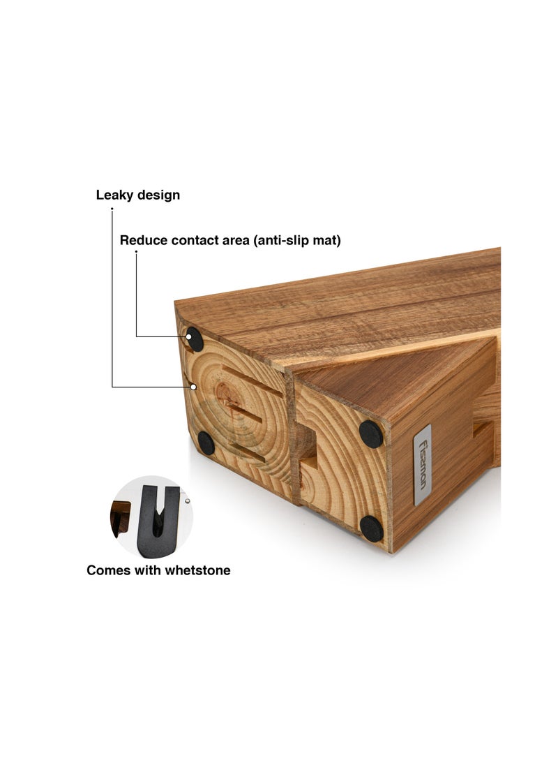 Fissman - 7-Piece Knife Set Weimar with Wooden Block with Built-In Sharpener - Image 1