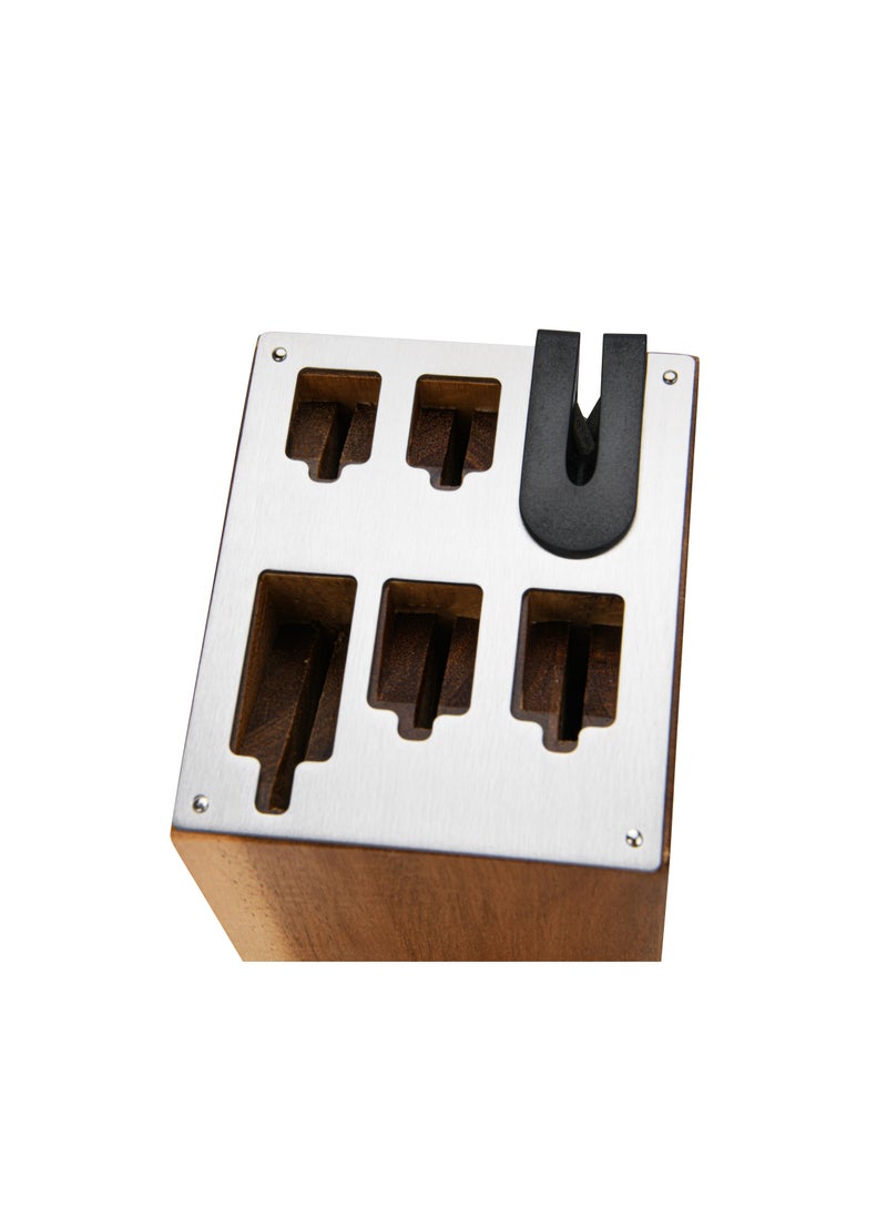 Fissman - 7-Piece Knife Set Weimar with Wooden Block with Built-In Sharpener - Image 1