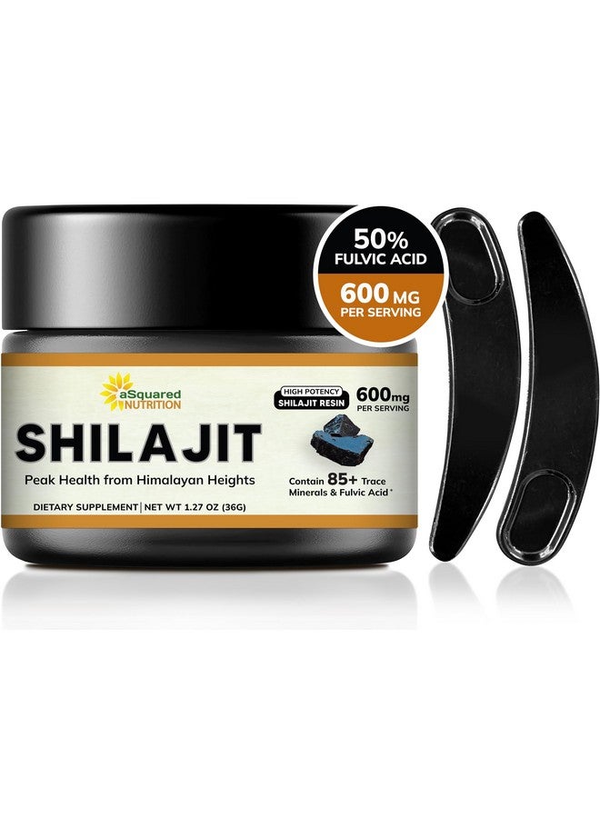 aSquared Nutrition Pure Himalayan Shilajit Resin for Men & Women - 600mg - Natural Extract Supplement with 85+ Trace Minerals & Fulvic Acid - Alternative to Capsules, Gummies, Tablets & Drops - Image 1