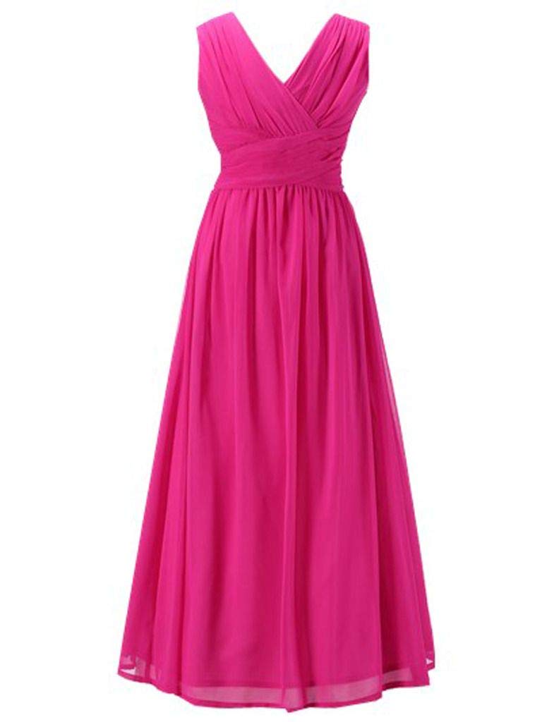 Happy Rose Flower Girl's Dress Party Dresses Juniors Long Bridesmaid Dress Fuschia 14 - Image 1