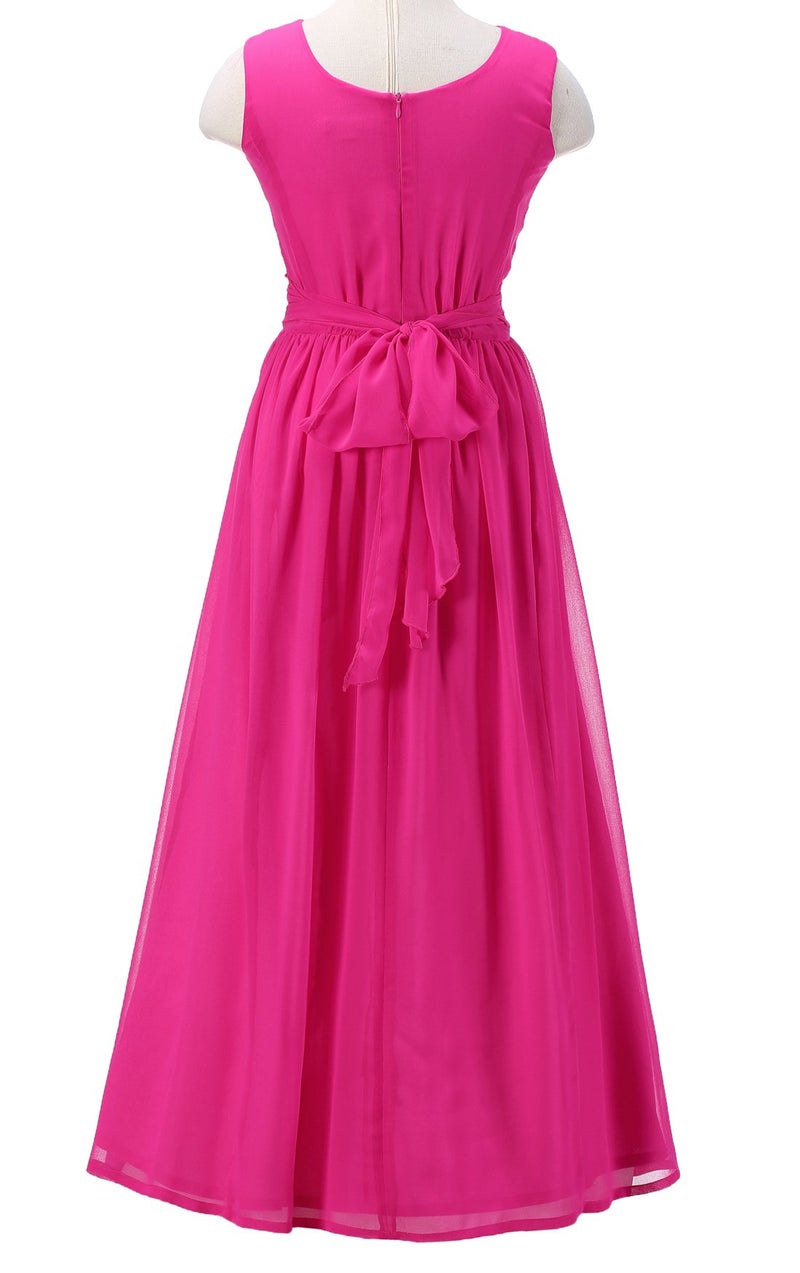 Happy Rose Flower Girl's Dress Party Dresses Juniors Long Bridesmaid Dress Fuschia 14 - Image 2