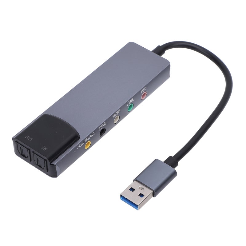 External Sound Card: 5.1/7.1 Channel, 48KHz High Sampling Rate, Intelligent Noise Reduction USB Adapter - Wide System Compatibility for HTPC, Karaoke, Gaming, Home Theater Use - Image 3