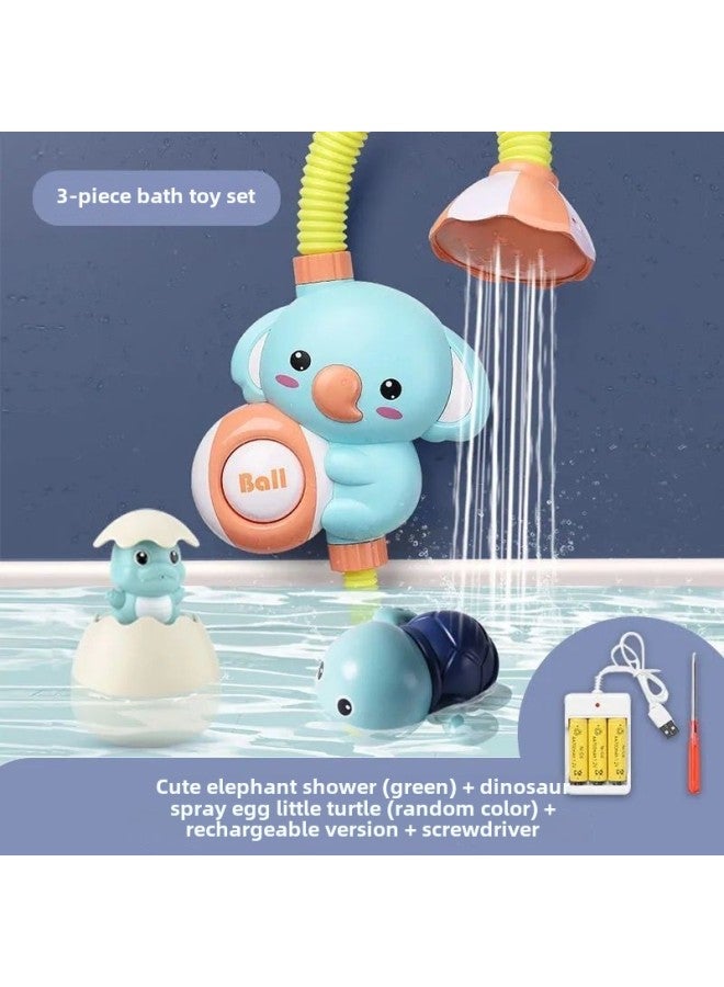 Children's Bath Toy Elephant Koala Electric Shower Sprinkler Splashing Bath Internet Red Same Style-Specifications:Bath Toy 3-piece Charging Version {boy} - Image 1
