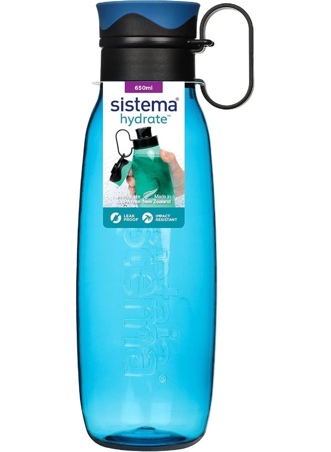 sistema زجاجة مياه رياضية من سيستما ترافيرس | 650 مل | زجاجة مياه للأطفال مقاومة للتسرب | بلاستيك مقاوم للصدمات | خالية من BPA | ألوان متنوعة (غير قابلة للاختيار) | 1 قطعة - Image 1