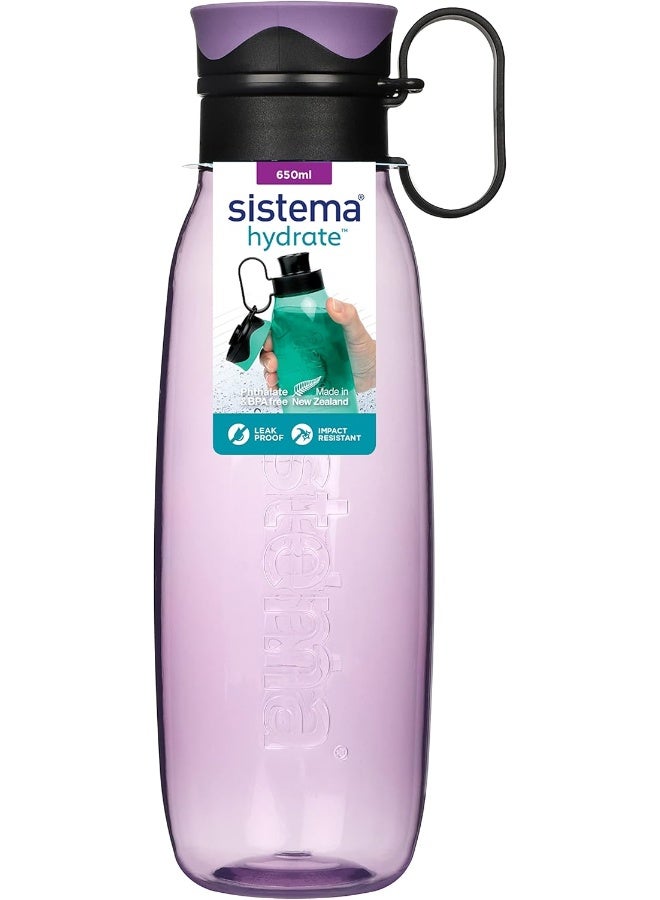 sistema زجاجة مياه رياضية من سيستما ترافيرس | 650 مل | زجاجة مياه للأطفال مقاومة للتسرب | بلاستيك مقاوم للصدمات | خالية من BPA | ألوان متنوعة (غير قابلة للاختيار) | 1 قطعة - Image 3