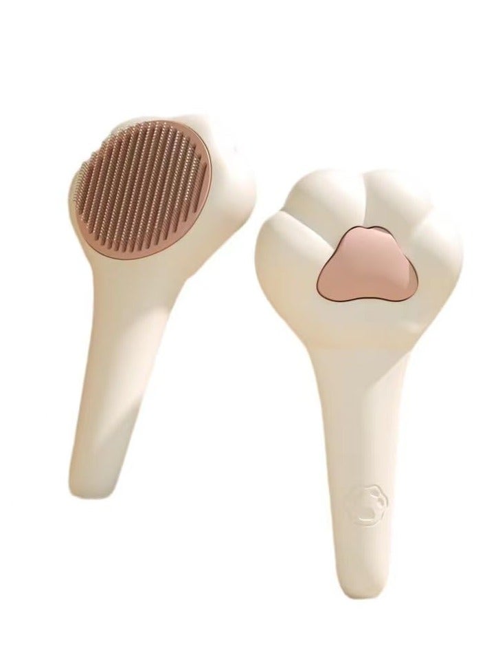 Cat Grooming Brush with Release Button Self Cleaning and Skin Friendly Grooming and Shedding Tool for Long and Short Haired Cats and Dogs - Image 1