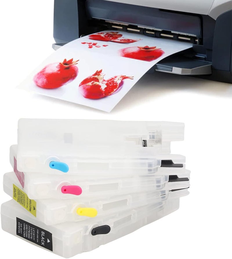 4Pcs Ink Cartridges Compatible for LC12 LC17 LC71 LC73 LC75 LC77 LC79 LC400 LC450 LC1220 LC1240 LC1280, Refill Replacement BK C M Y 4 Colors, Inkjet Printer - Image 2