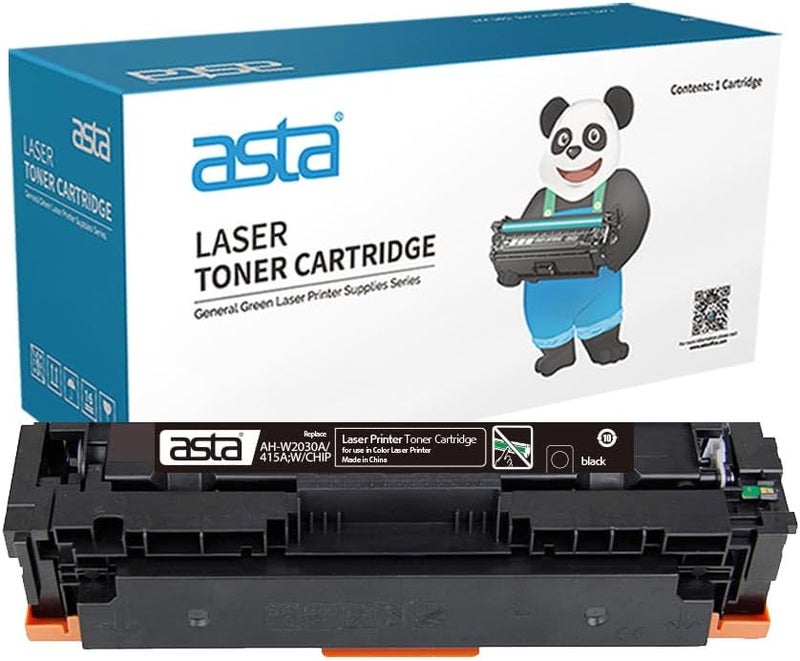 Asta 415A W2030A With Chip Toner Cartridge Compatible For HP Color LaserJet Pro M454dn M454dw MFP M479dw M479fdn M479fdw M479fnw Printer W 2030 415 A Office Work Printing Print (Black) - Image 1