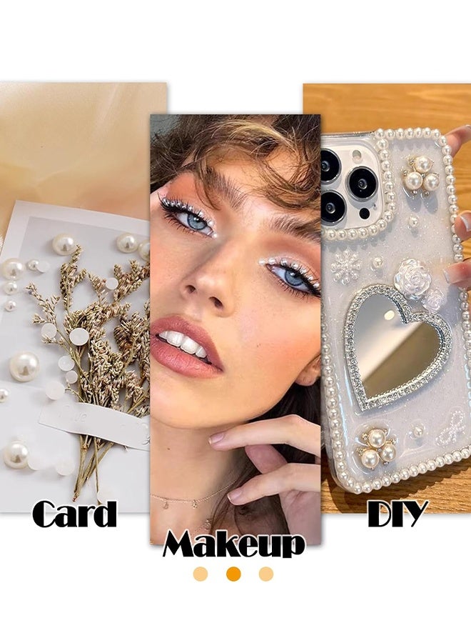 KANGLI 4 Sheets 3D Self Adhesive White Pearl Body Eyeshadow Sticker Women Kids DIY Craft Accessories, 4 Size 3mm/4mm/5mm/6mm - Image 4